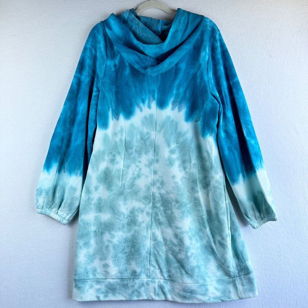NWT LIVI by Lane Bryant Sweater 14/16 Tie Dye Hood Athleisure Lounge Beach 1X - Picture 8 of 10
